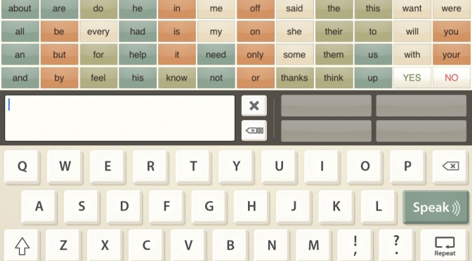 screenshot of app verbally with a keyaboard and grid of simple words