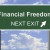 Picture of street sign that says "financial Freedom next exit"