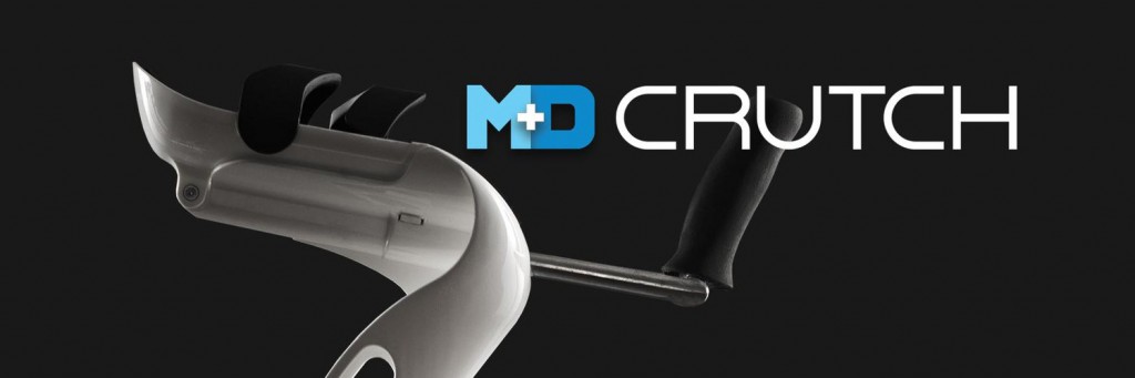  black background with top of crutch and MD crutch logo