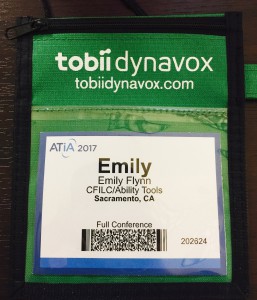ATIA Name tag stating my nam, Emily Flynn, my organization and where I am from 