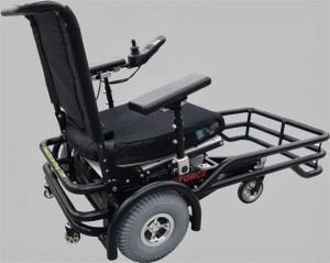 power wheelchair that has a bumper gate in the front of it