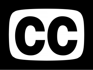large CC for closed captioning symbol