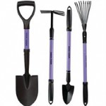 The Telescoping Garden Hand Tools – Set of 4 allows people to extend their reach to the ground from a sitting position.  Set includes: Mini ‘D’ handle shovel, telescoping fan rake, telescoping trowel, and telescoping culti-hoe.