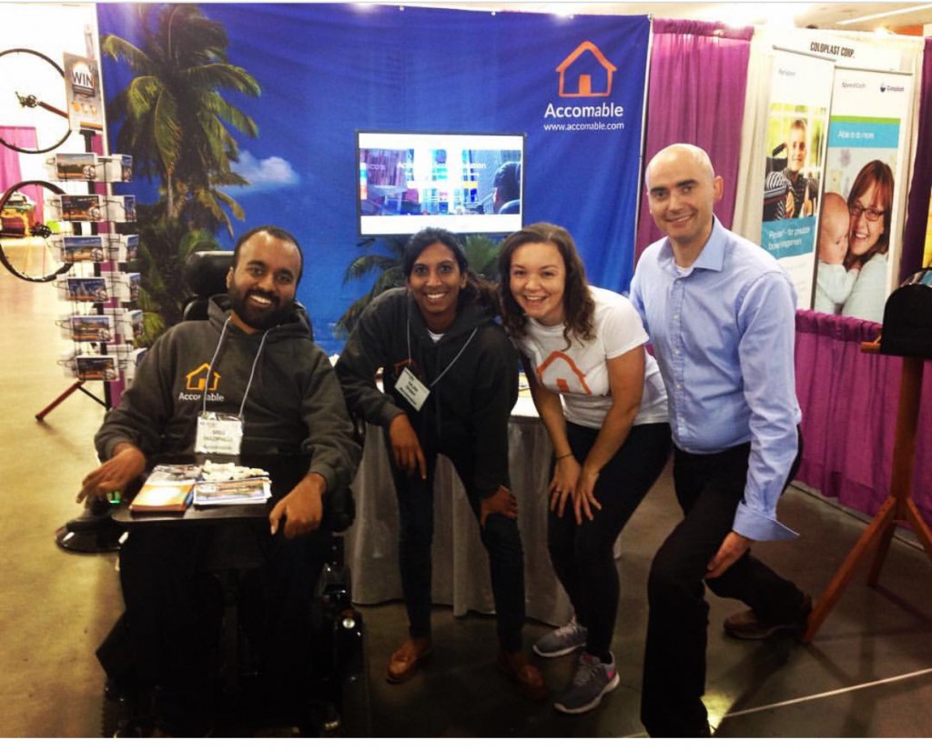 Picture of the Accomable team at there booth at the Abilities Expo 