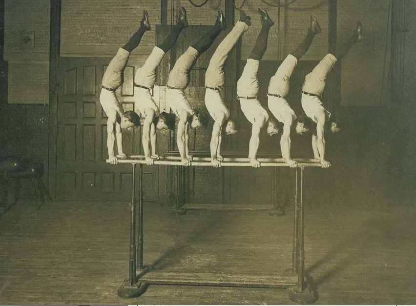 Concordia Turnverein Gymnastic Team, 1908, George Eyser (1871-?) is in the center
https://commons.wikimedia.org/wiki/File:GeorgeEyser3.JPG
Unknown author / Public domain 
No alterations made.