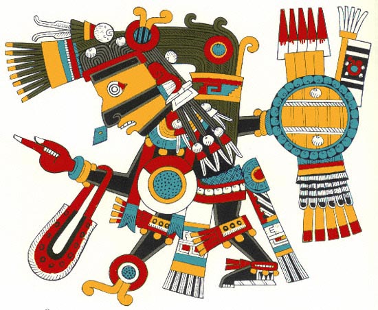 Aztec god of creation, Tezcatlipoca. 
https://commons.wikimedia.org/wiki/File:Tezcatlipoca.jpg / Unknown author / CC BY-SA (https://creativecommons.org/licenses/by-sa/3.0)- No alterations made.