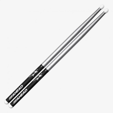 a pair of aluminum Ahead brand drumsticks
