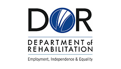 Logo of DOR - Department of Rehabilitation - Employment, Indepedence, & Equality.